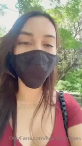 Walking at the park with my dildo gag on part 4