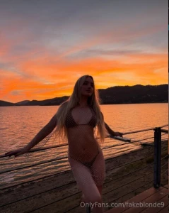 Sunset on my skin bikini barely holding on t s that soft glow hour and