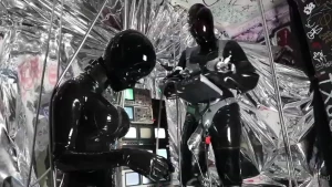 Nothing unusual to see here - just a latex spacebot trying to program