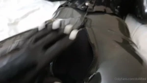 One shiny perfect rubberdoll bound afternoon together