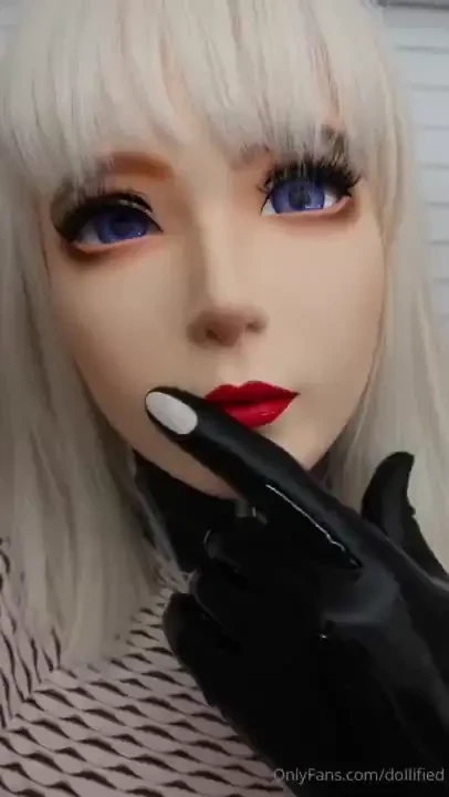 A doll admiring itself 