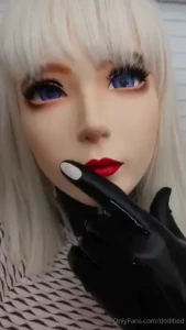 A doll admiring itself