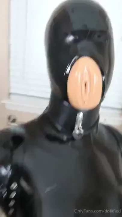 Full silicone bodysuit underneath catsuit with heavy rubber corset part 1 