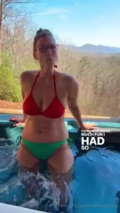 Merry christmas from a hot tub in the mountains