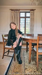 Do these boots make you drool femdom latex boots heels tease rubber