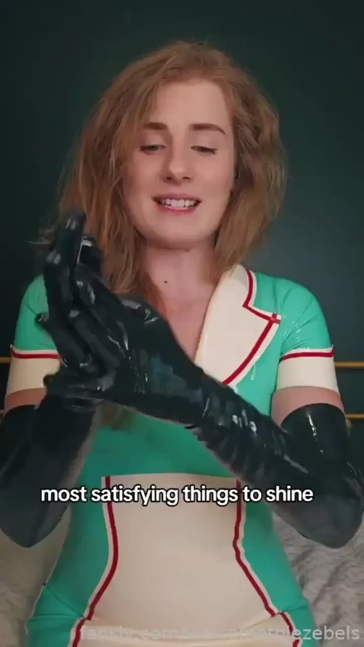Got to get shiny before we get messy nurse latex shiny medfet 