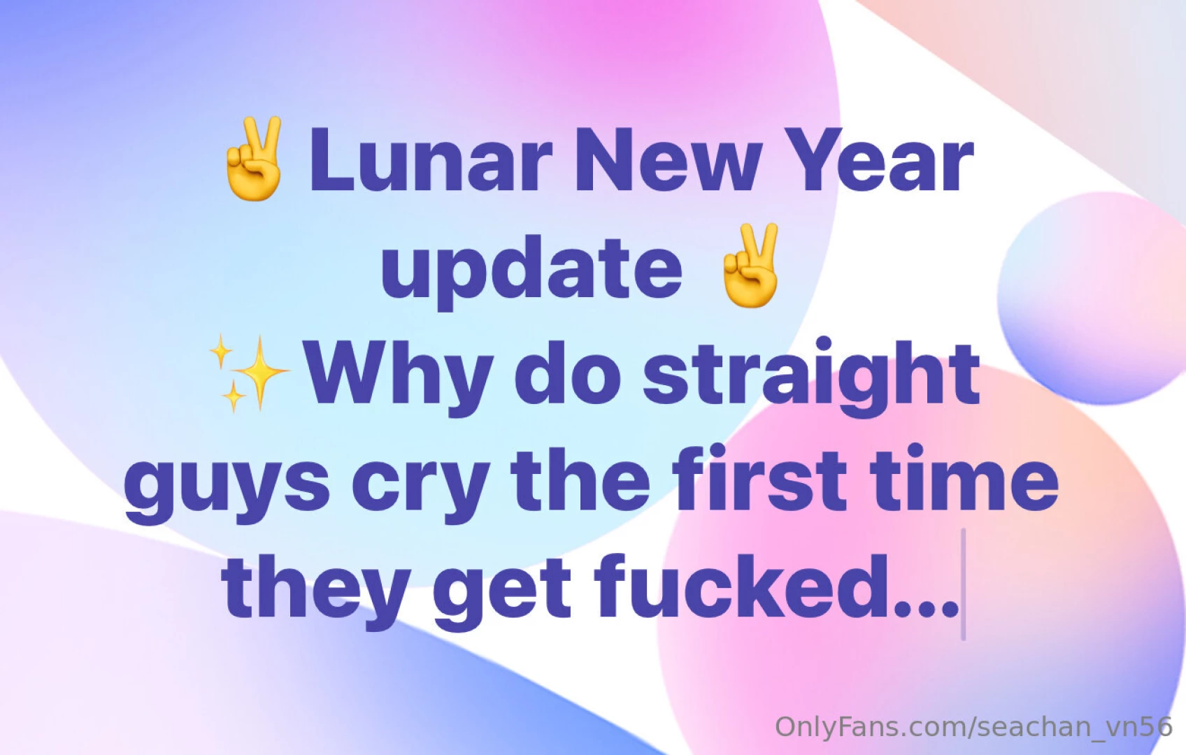 Lunar new year update why do straight guys cry the first time they get 