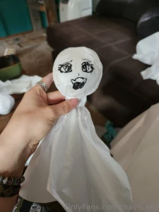 Drew an aheago ghost to add to our decorations side note if i did a