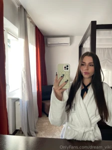 Morning in a hotel room a bathrobe aromatic coffee and a view from the