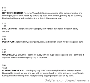 Ppv menu message me for sweat and mommy fet menus part 1