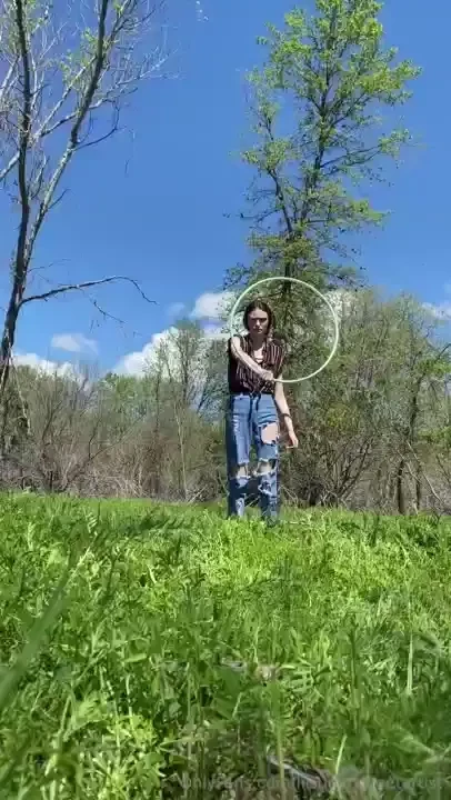 Hula hoop fun out in nature 