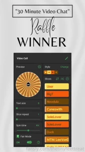 The winners of the video chat raffle are