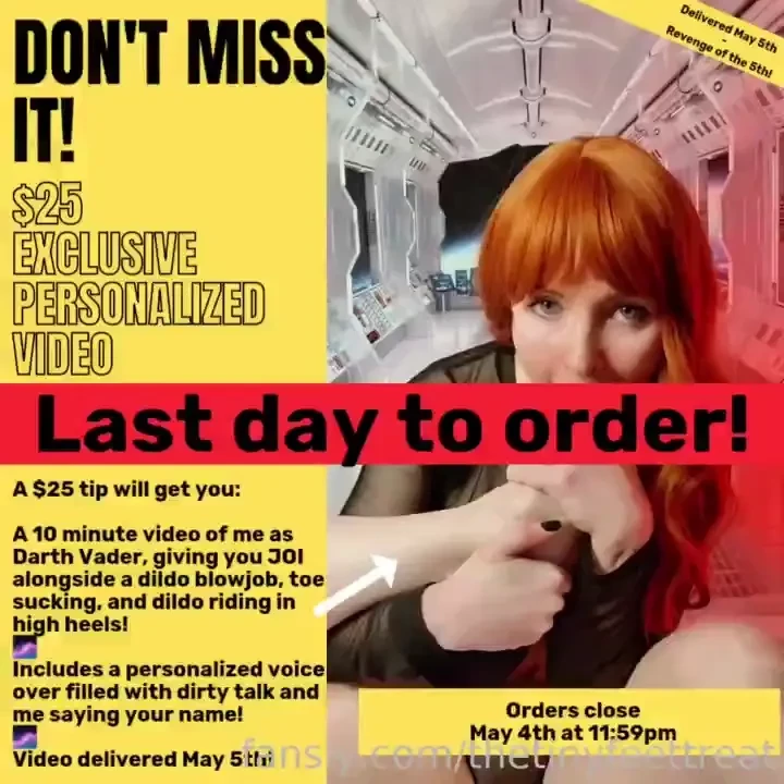 Last call for these personalized videos today is the last day to order 