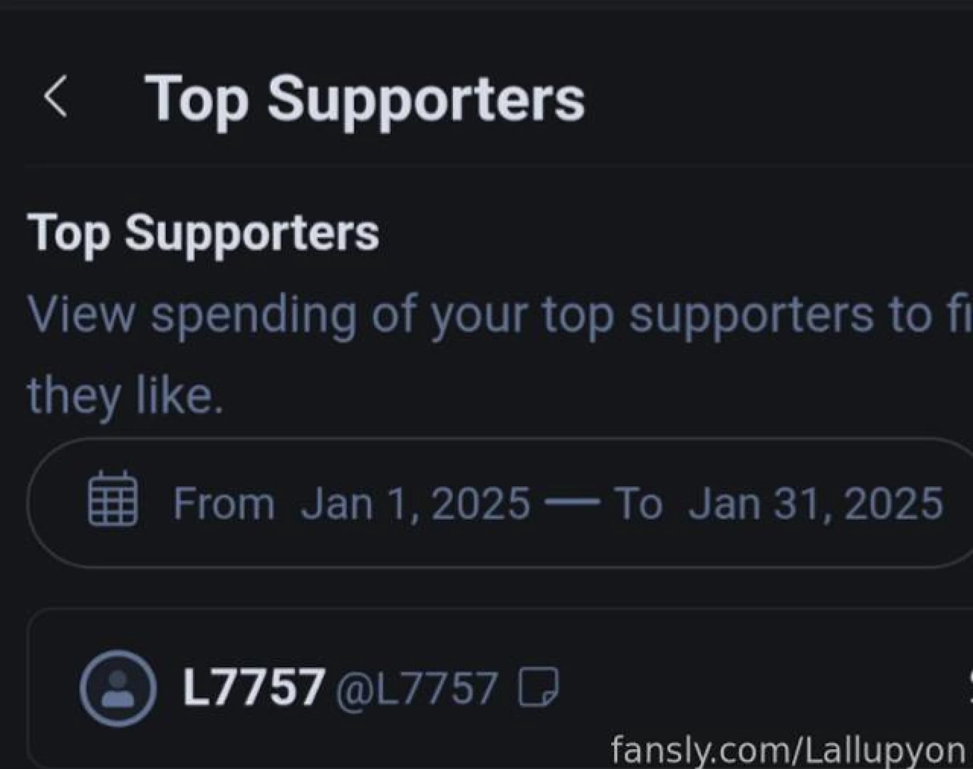 Top fans l7757 congratulations check out your dms top fans 