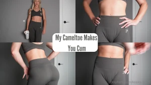 My cameltoe makes you cum we re at the gym and i m working up a sweat