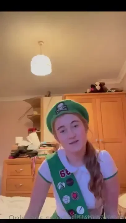 Girl guide roleplay unwinds with an oil massage amp dildo sucking amp 