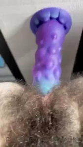 I suctioned my large bumpy dildo to the wall and used my rocking chair