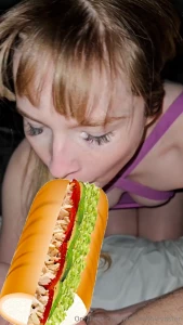 Watch me lap up cum like a good girl this video is free on my vip page