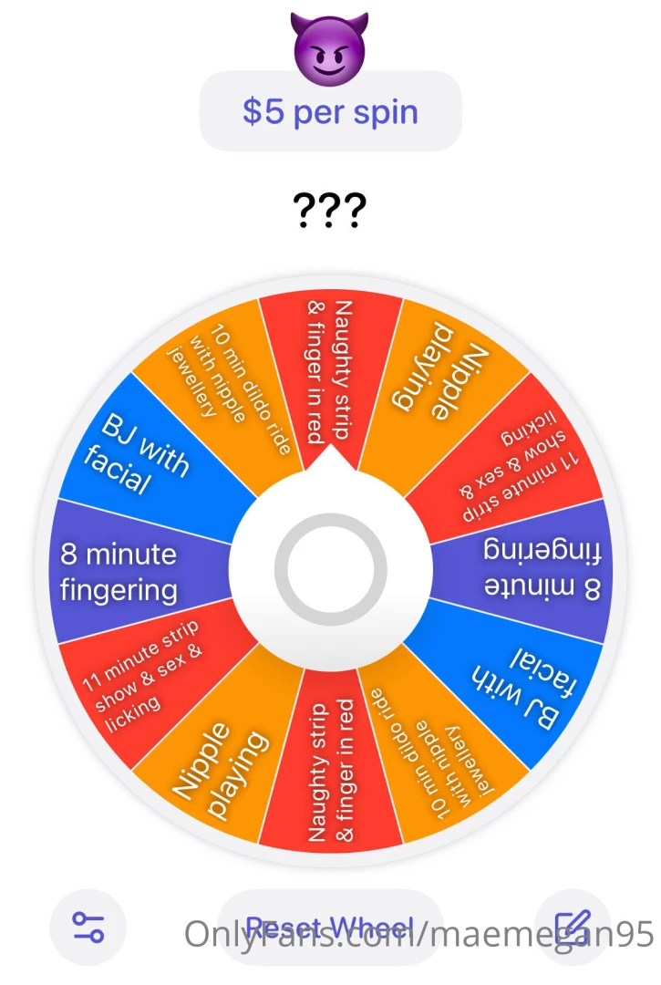 I made a new spin the wheel want to play 5 for a go 