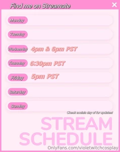 This week s stream schedule