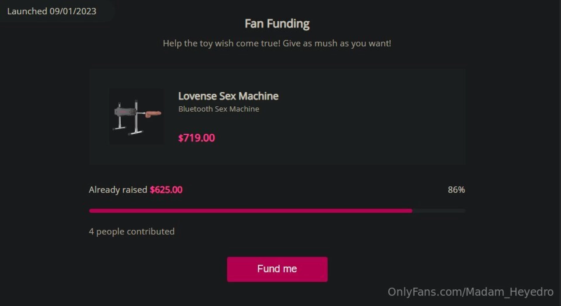 You guys im almost to my goal on the fuck machine we are sooooo close 