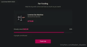 You guys im almost to my goal on the fuck machine we are sooooo close
