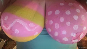 Happy easter my babes i ll be live on titty tuesday painting my tits