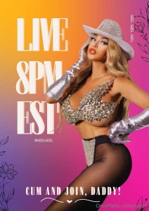 Cum and join my live on my vip page daddyyy it s at 8 pm est see you