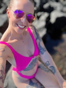 Beach days are better in a pink bikini
