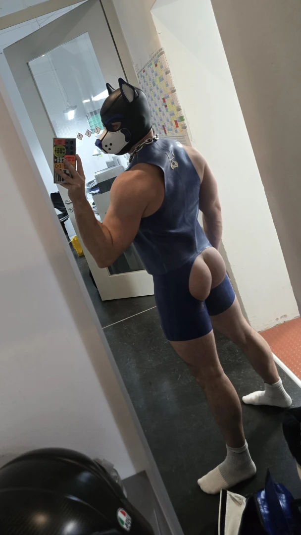 Got a new rubber outfit do you prefer front or back view part 1 