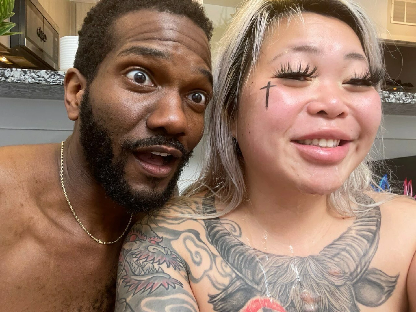 Selfie of me and jade lu after i nutted buckets on her face scene 