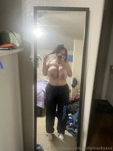 Hair tied sweat pants chillin w no make up on tittys out tho part 1