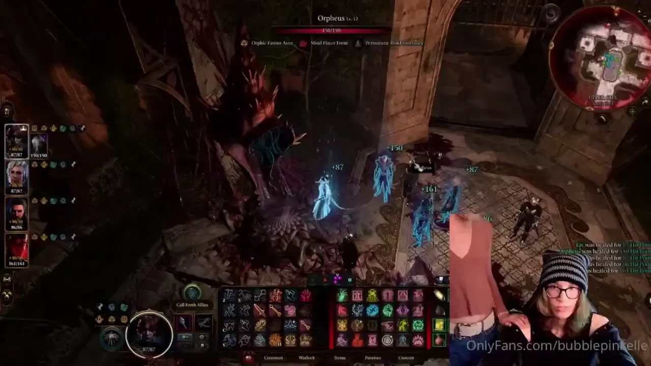 Giving marcy some support under the desk as she plays bg3 minor 