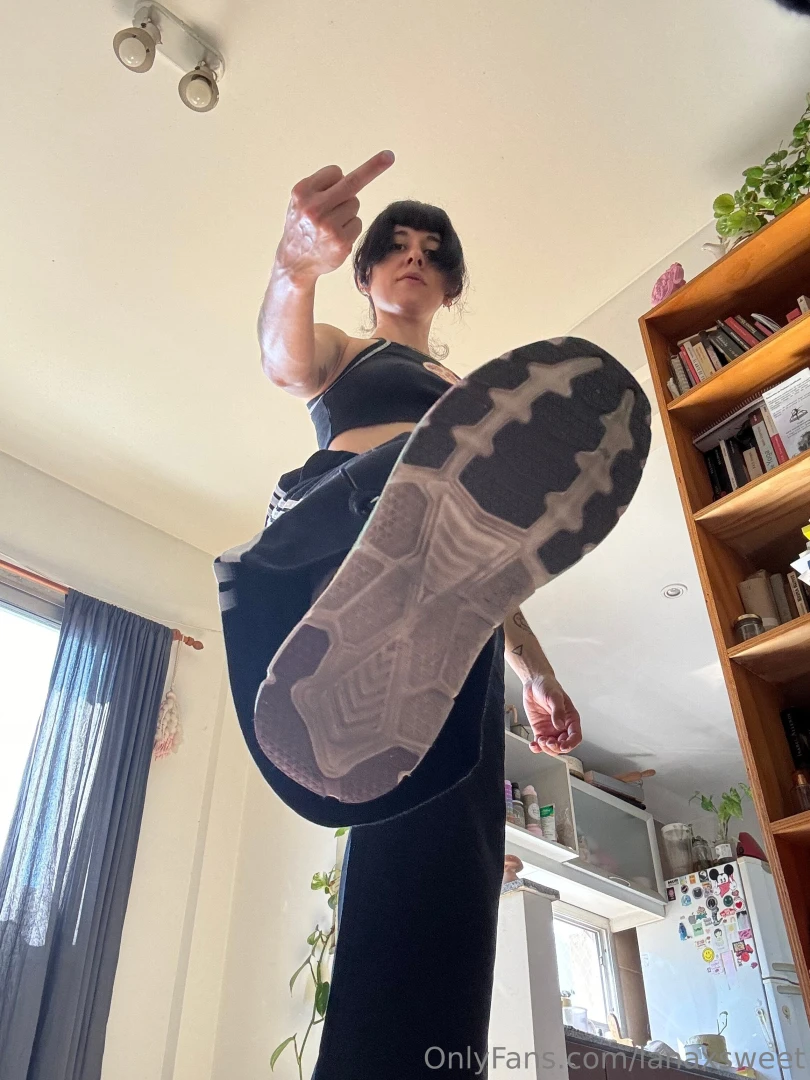 At my feet in sneakers or not you ll always know who s superior 