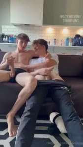 Wanking each others cock till were empty out balls in each others