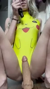 18yo me riding a dildo in my pokemon outfit