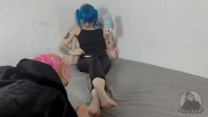 The foot cuck- i edit some videos while the foot cuck gives me a