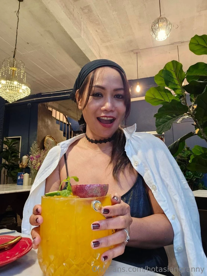 Just having a cocktail that is bigger than my faceb 