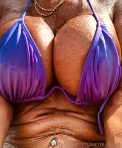 Great day in the sun love how the sweat drips down between my girls if