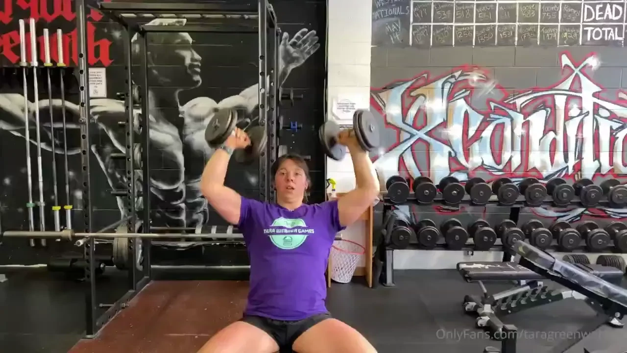 Some arnold press while he s watching 