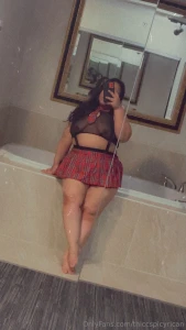 Spoiled school babe waiting for you in her hotel room