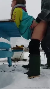 Wow such a pretty snowy day let s go light up the fire and fuck on the