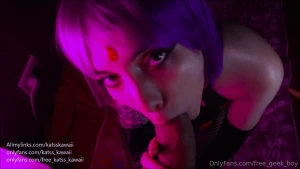 Raven from t titans with free_katss_kawaii blowjob and facial pov