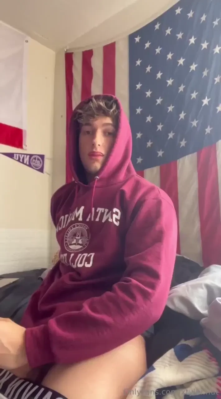 I almost got caught jerking off my big fat cock by my roommate who was 