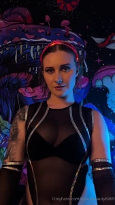 Space girl finds strange sticky creature space girl has been exploring