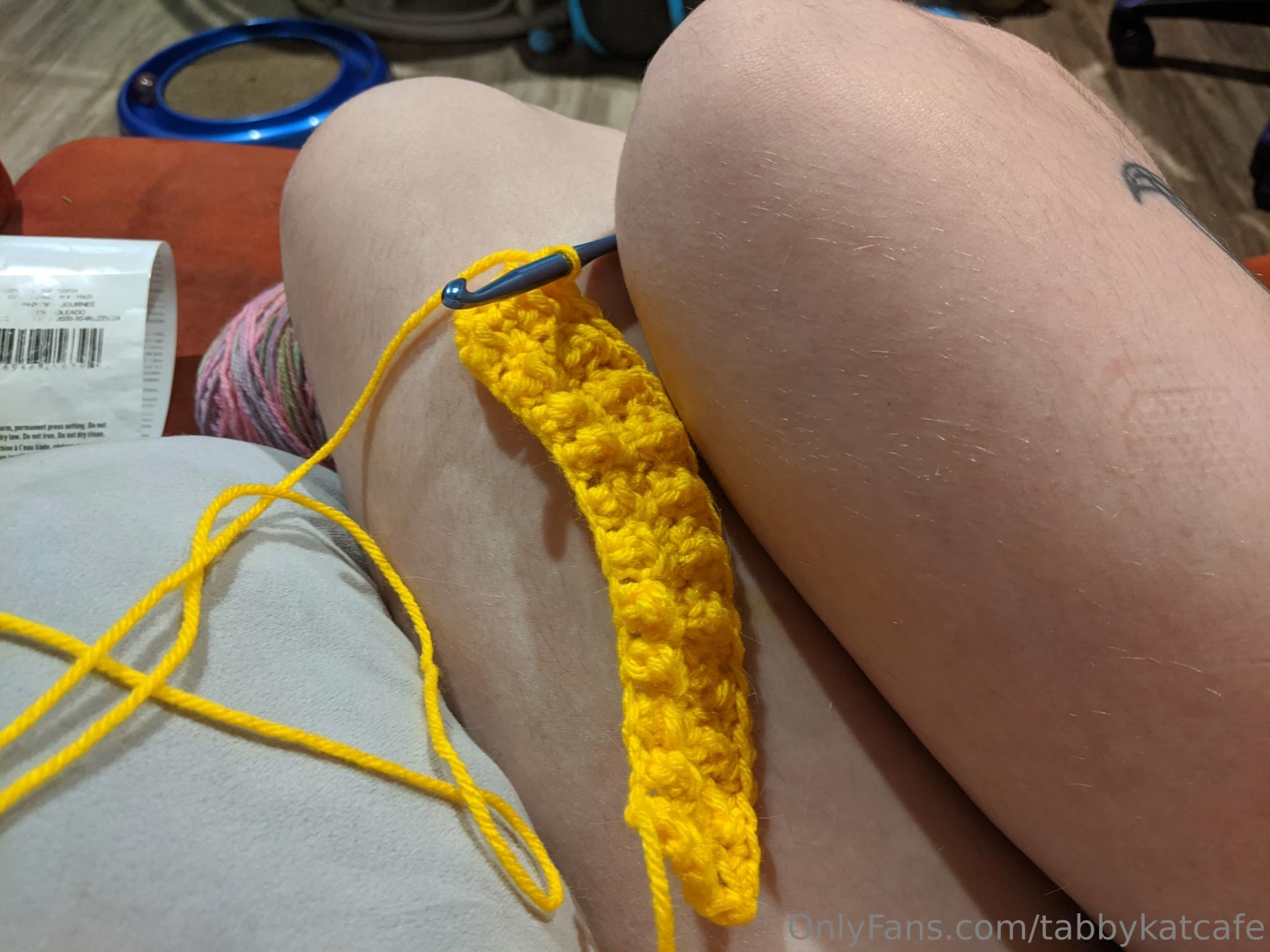 Naked crochet while getting over some food poisoning x x 