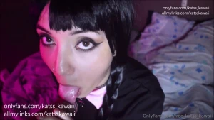 Wednesday addams blowjob facial strange facial with free_geek_boy you