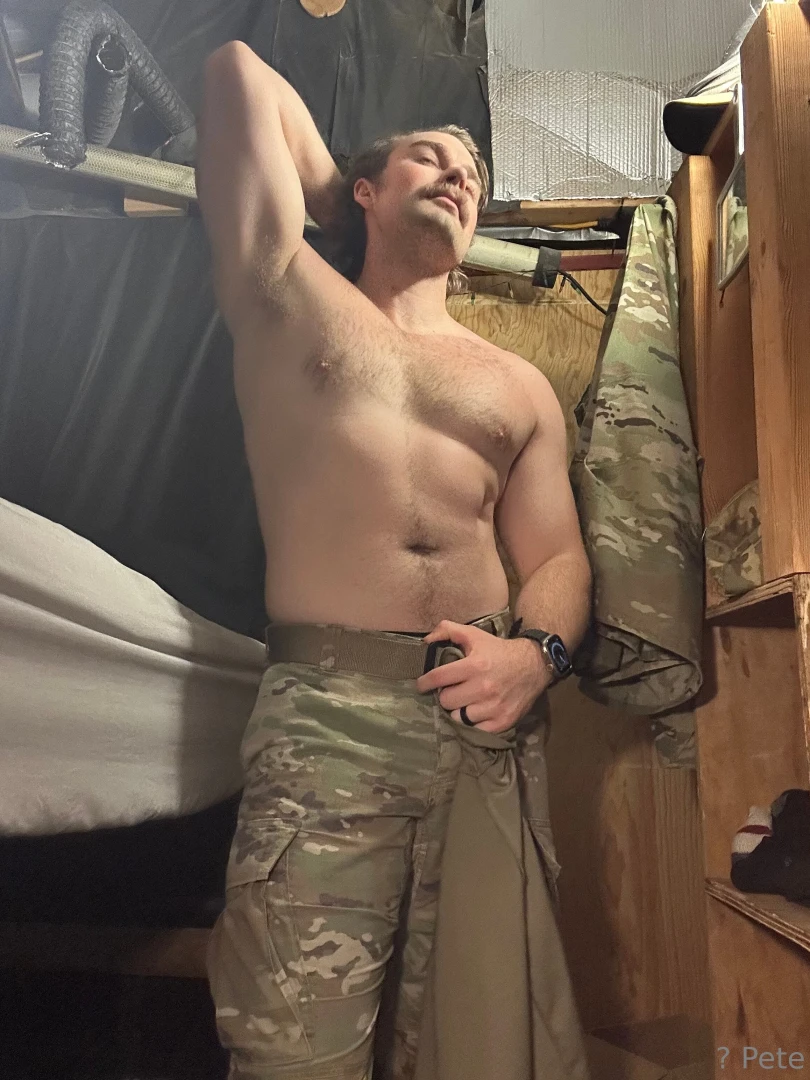 Stripping down after a long morning 