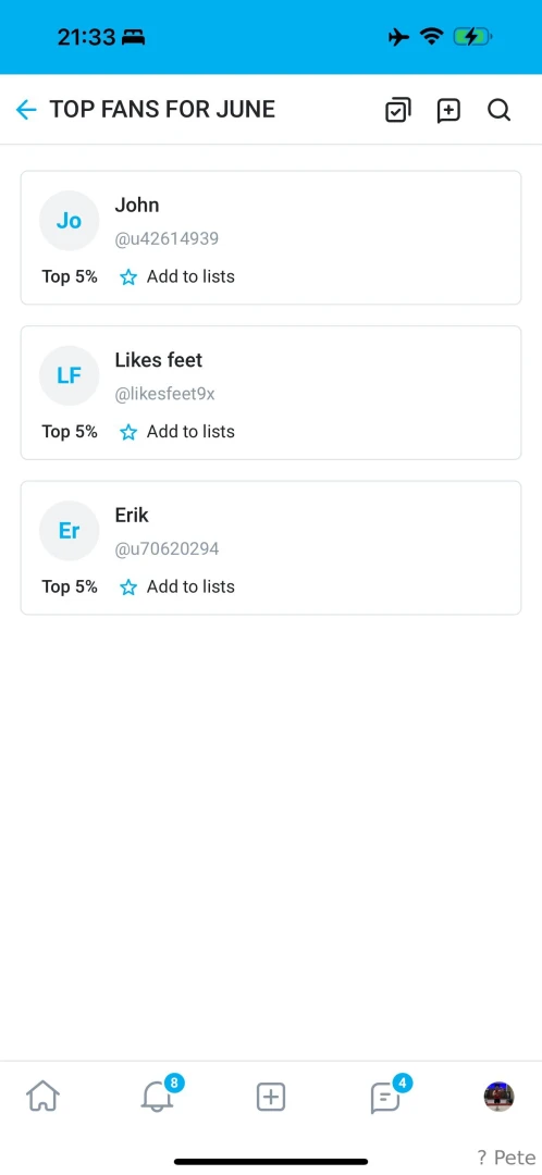 Huge shoutout to my top fans i love youuuu 