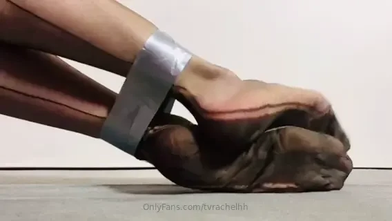 Reinforced nylon stockings amp tied feet for your pleasure 